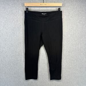 Ideology Leggings Womens Size Medium Black Cotton Blend Capri Pull On Stretch